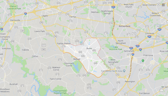 Map of Burke, Virginia VA