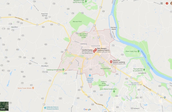 Map of Leesburg Virginia VA