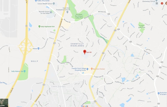 Map of Oak Hill Virginia VA
